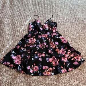 Sweet Storm Black and Pink Floral Dress